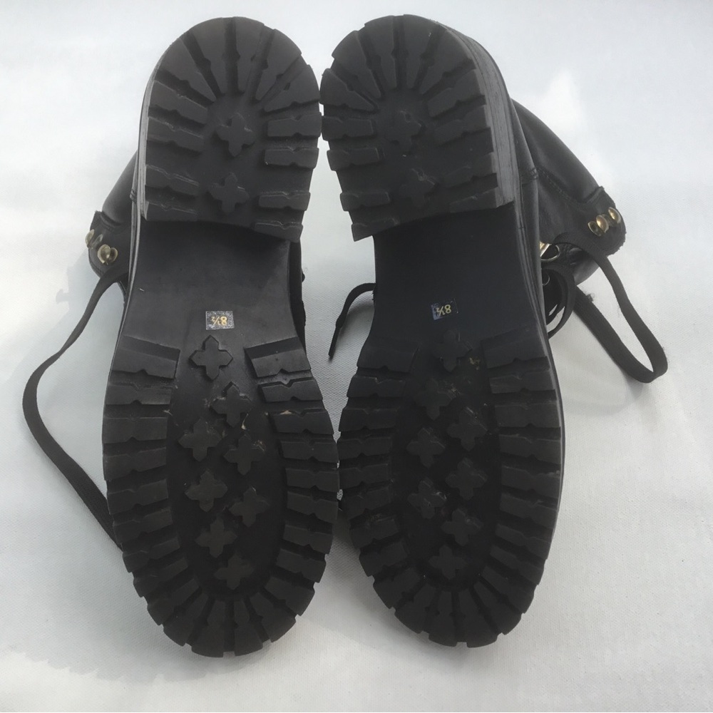 Steve Madden Black Combat Boots Classic Design Galway - Picture 3 of 9